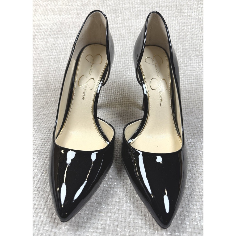 Jessica Simpson Pheona Black Patent d'Orsay Pointed Toe Pumps Womens 8.5 M NIB